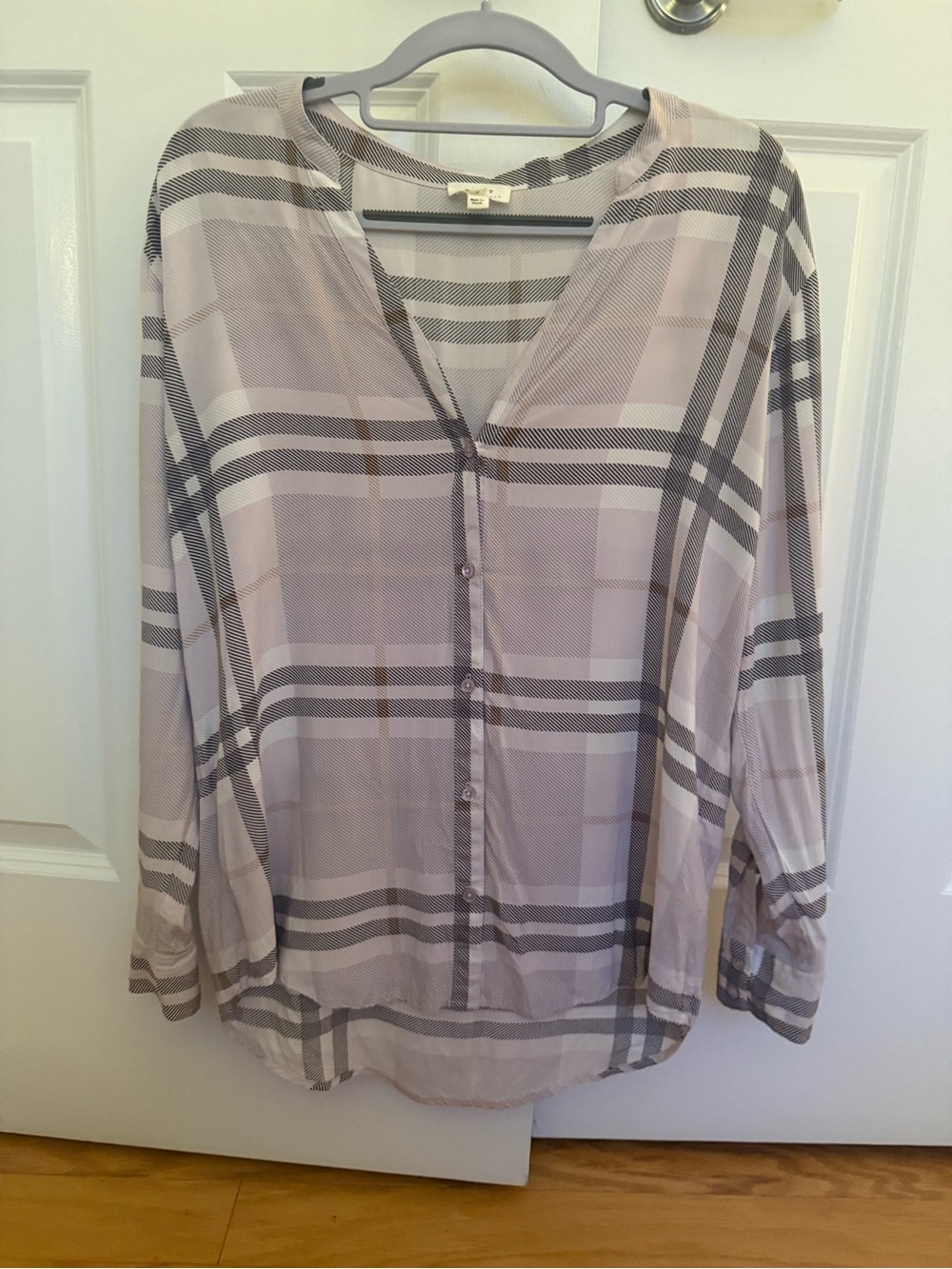 Soft Joie Plaid Button-Front Blouse small